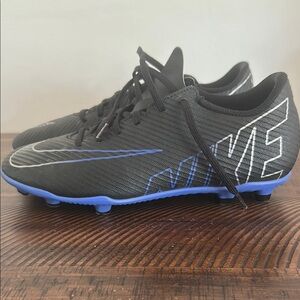 Nike Black and Blue Mercurial soccer cleats